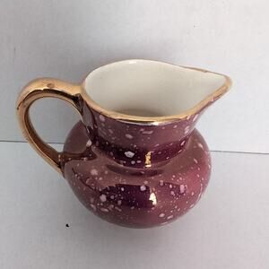 Grays Pottery Mini Pitcher Creamer Stoke On Trent England Purple Gold Lusterware
